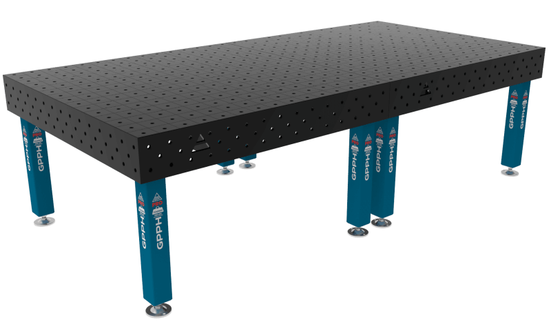 Stół Spawalniczy PRO Rozmiar - 3000x1480mm, Siatka - 100x100mm, System - Φ16, Nogi - Na stopach