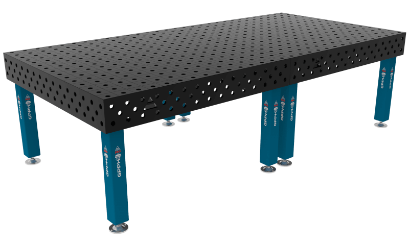 Stół Spawalniczy PRO Rozmiar - 3000x1480mm, Siatka - 100x100mm, System - Φ28, Nogi - Na stopach