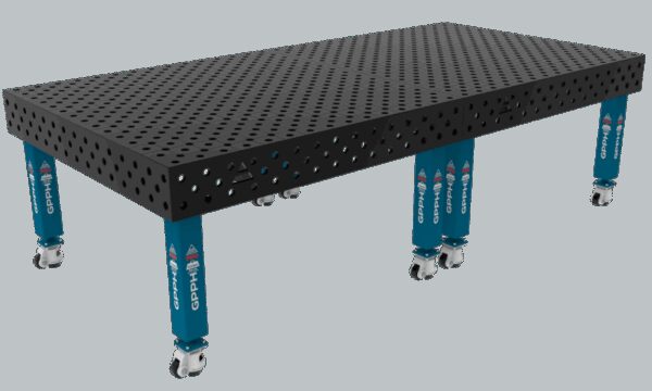 Stół Spawalniczy PRO Rozmiar - 3000x1480mm, Siatka - DIAGONALNA, System - Φ28, Nogi - Na kołach