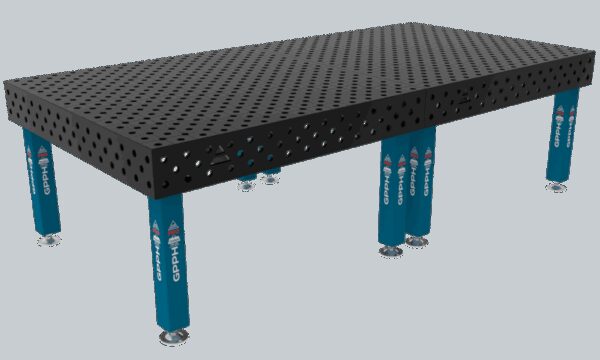 Stół Spawalniczy PRO Rozmiar - 3000x1480mm, Siatka - DIAGONALNA, System - Φ28, Nogi - Na stopach