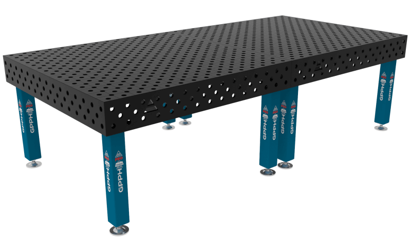 Stół Spawalniczy PRO Rozmiar - 3000x1480mm, Siatka - DIAGONALNA, System - Φ28, Nogi - Na stopach