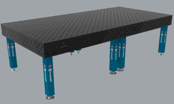 Stół Spawalniczy PRO Rozmiar - 3000x1480mm, Siatka - DIAGONALNA, System - Φ16, Nogi - Na stopach