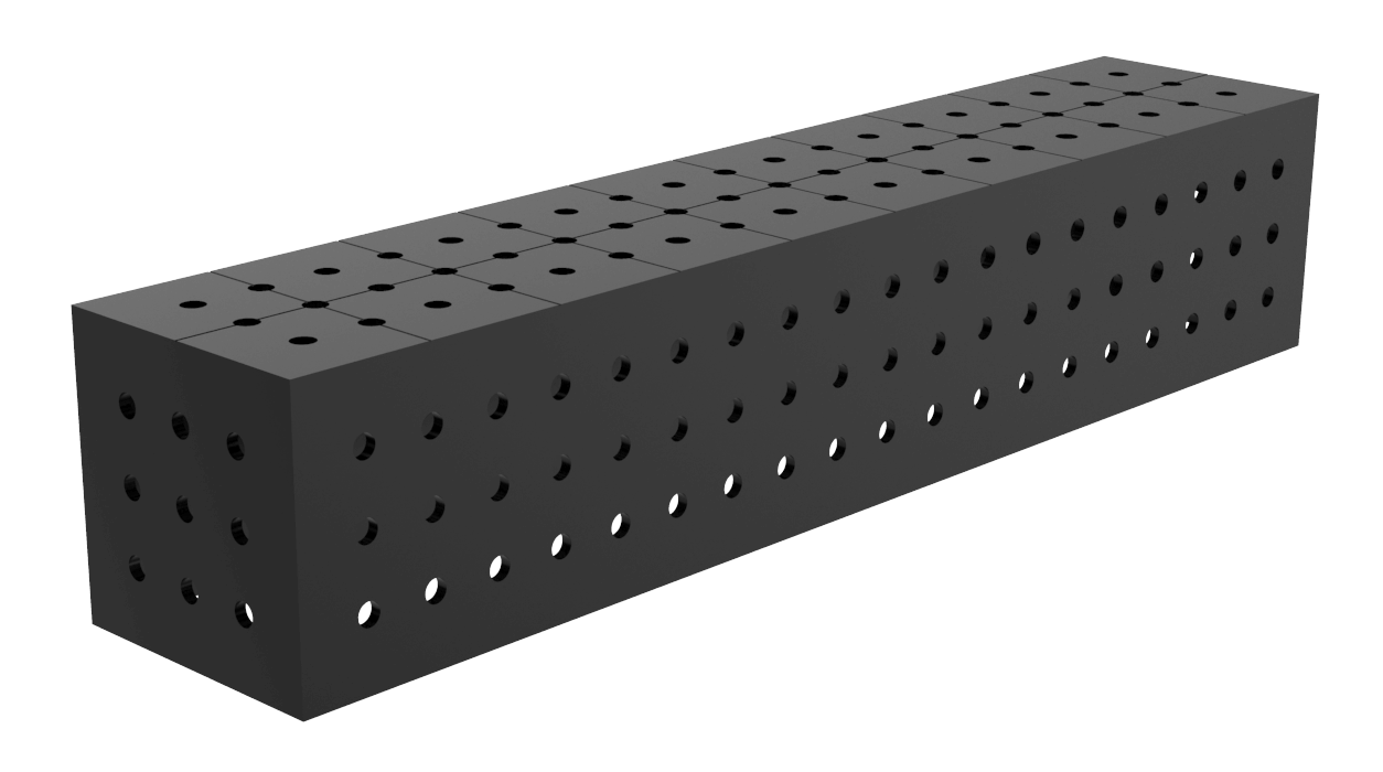 Łącznik, kostka 1000x200x200mm, Siatka - 50x50mm, System - Φ16, Dla stołu - ECO