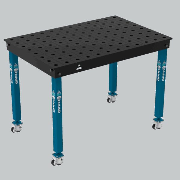 Stół Spawalniczy BASIC Rozmiar - 1200x800mm, Siatka - 100x100mm, System - Φ28, Nogi - Na kołach