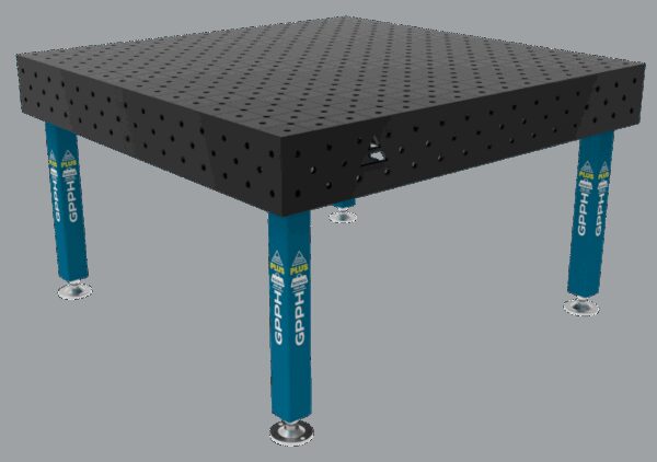Stół Spawalniczy PLUS Rozmiar - 1500x1480mm, Siatka - diagonalna, System - Φ16, Nogi - Na stopach