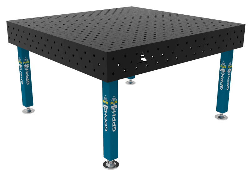 Stół Spawalniczy PLUS Rozmiar - 1500x1480mm, Siatka - diagonalna, System - Φ16, Nogi - Na stopach