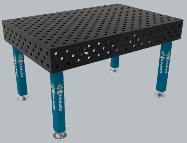 Stół Spawalniczy PLUS Rozmiar - 1500x1000mm, Siatka - diagonalna, System - Φ28, Nogi - Na stopach