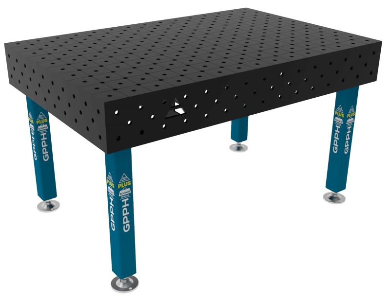 Stół Spawalniczy PLUS Rozmiar - 1500x1000mm, Siatka - diagonalna, System - Φ16 Nogi - Na stopach