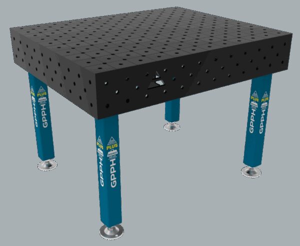 Stół Spawalniczy PLUS Rozmiar - 1200x1000mm, Siatka - diagonalna, System - Φ16, Nogi - Na stopach