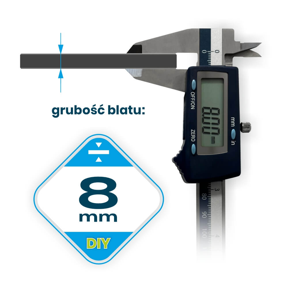 Grubość blatu stołu DIY to 8mm